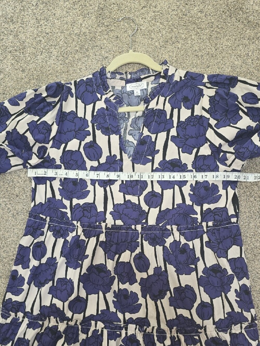 Mud Pie Purple Floral Tiered Dress - Picture 6 of 8